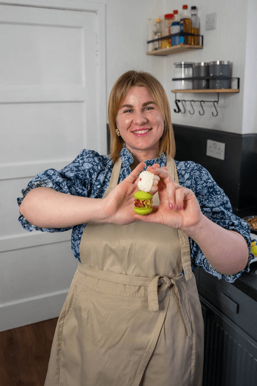 Iryna Hudei, founder of Buy Macarons, in her Dalkeith kitchen